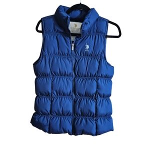 U.S. Polo Association Navy Blue Puffer Vest EUC Lg.